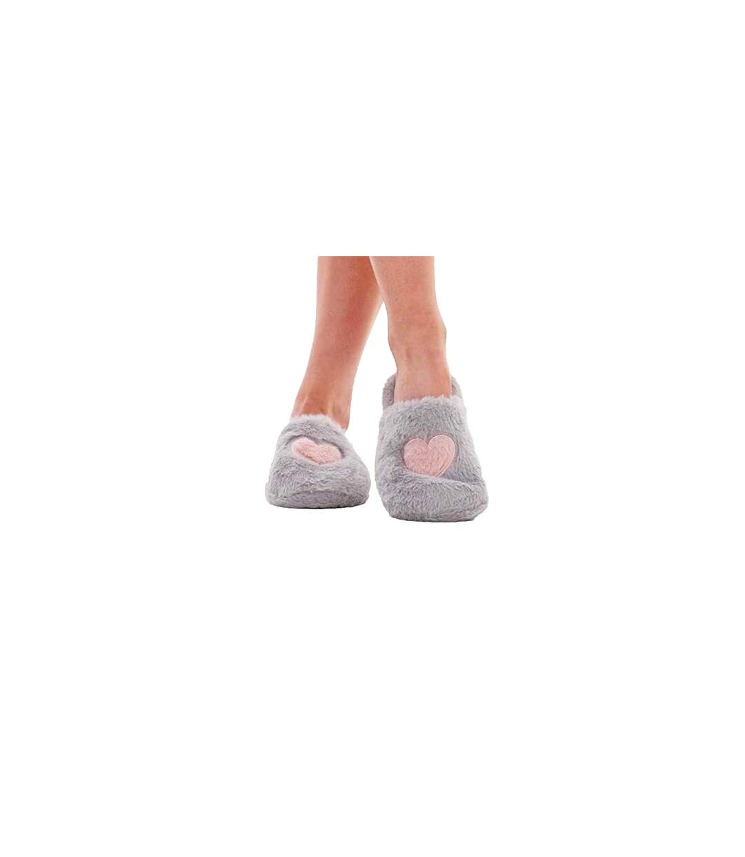 Mules Motif/style Cœur Femme Gris Rose Keanu-1