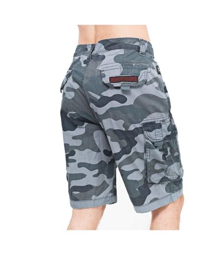 Mens Watchford Camo Cargo Shorts Charcoal Crosshatch