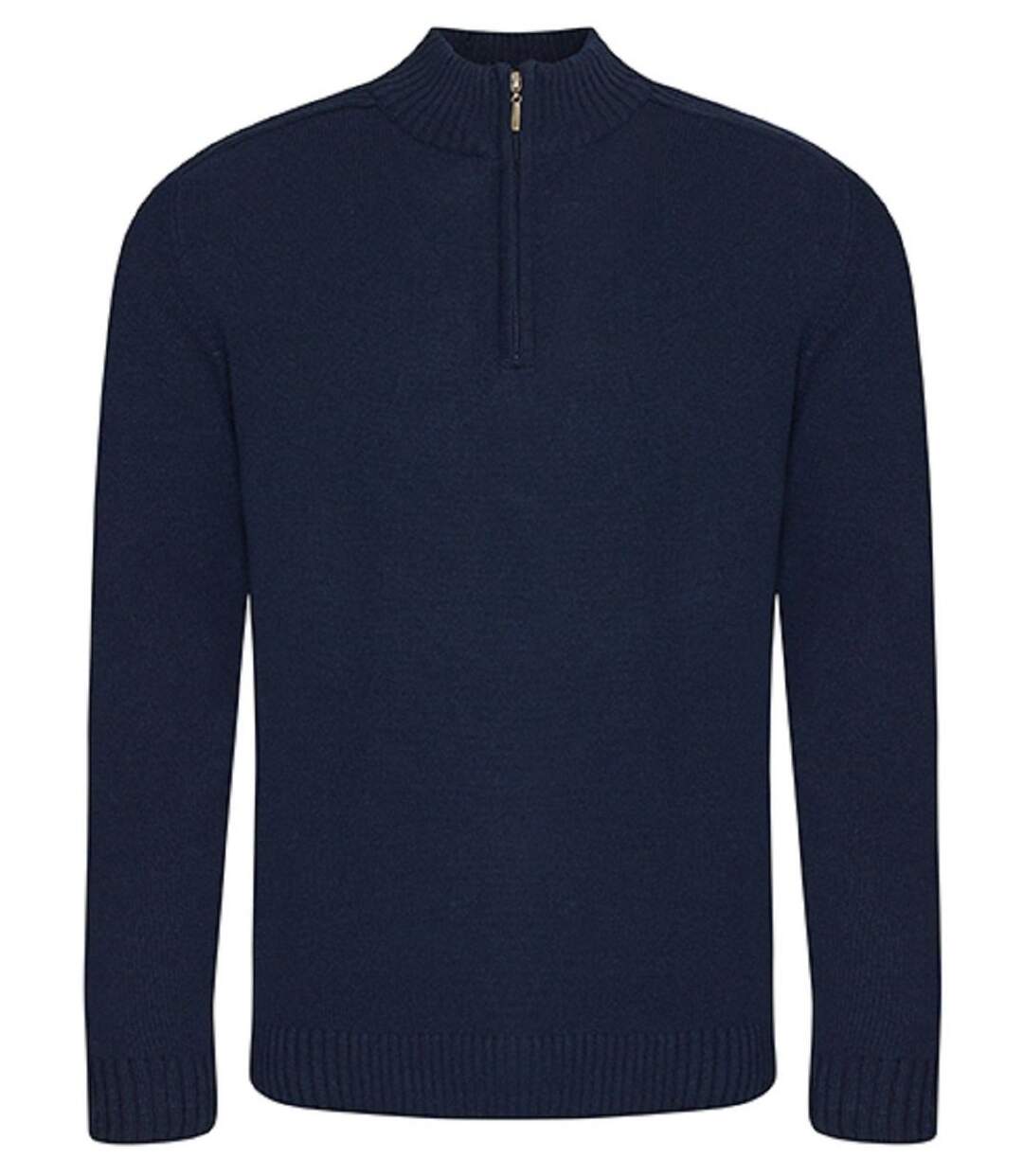 Pull col zippé homme - EA061 - bleu marine-1