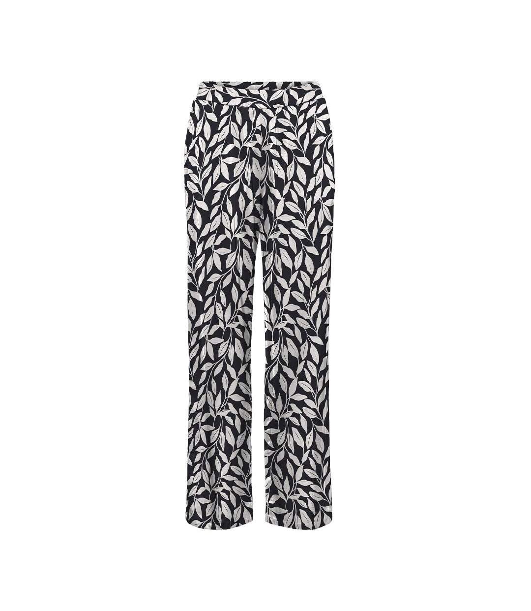 Pantalon fluide beige/noir femme vero moda trousers-1