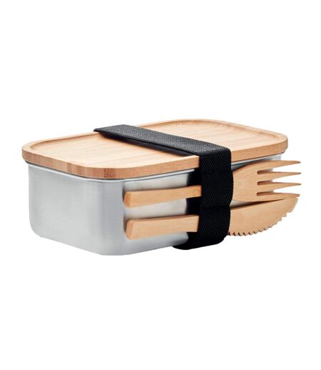 Savanna stainless steel lunch box 5.5cm x 16cm x 11cm wood MidOcean