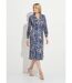 Robe mi longue col tailleur double boutonnage-1