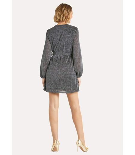 Robe courte chic brillante cache-coeur