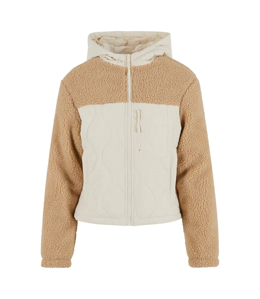 Veste Polaire Femme Beige Sable Blanc Urban Classics-1