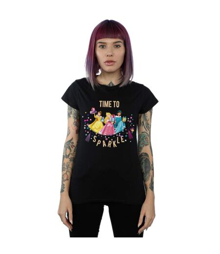 Disney T-shirt en coton Womens/Ladies Princess Time To Sparkle (Noir) - UTBI47604