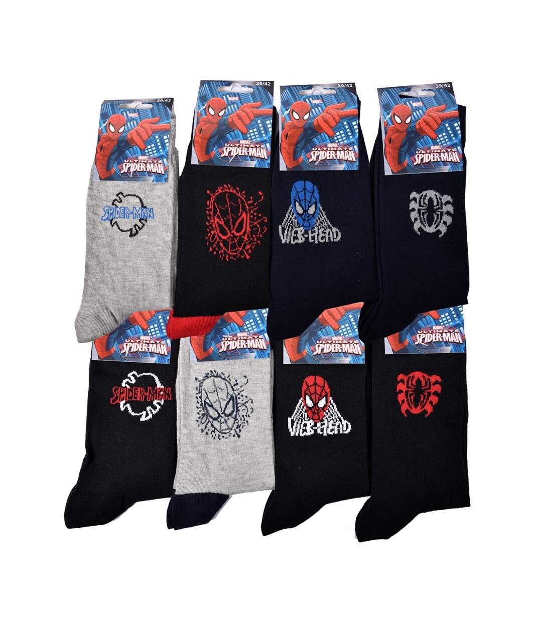 Pack de Chaussettes Adulte Licence Fantaisies-Assortiment modèles photos selon arrivages- - Pack de 8-2