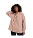 Womens/ladies Amber Organic Relaxed Fit Hoodie Light Pink Animal-2