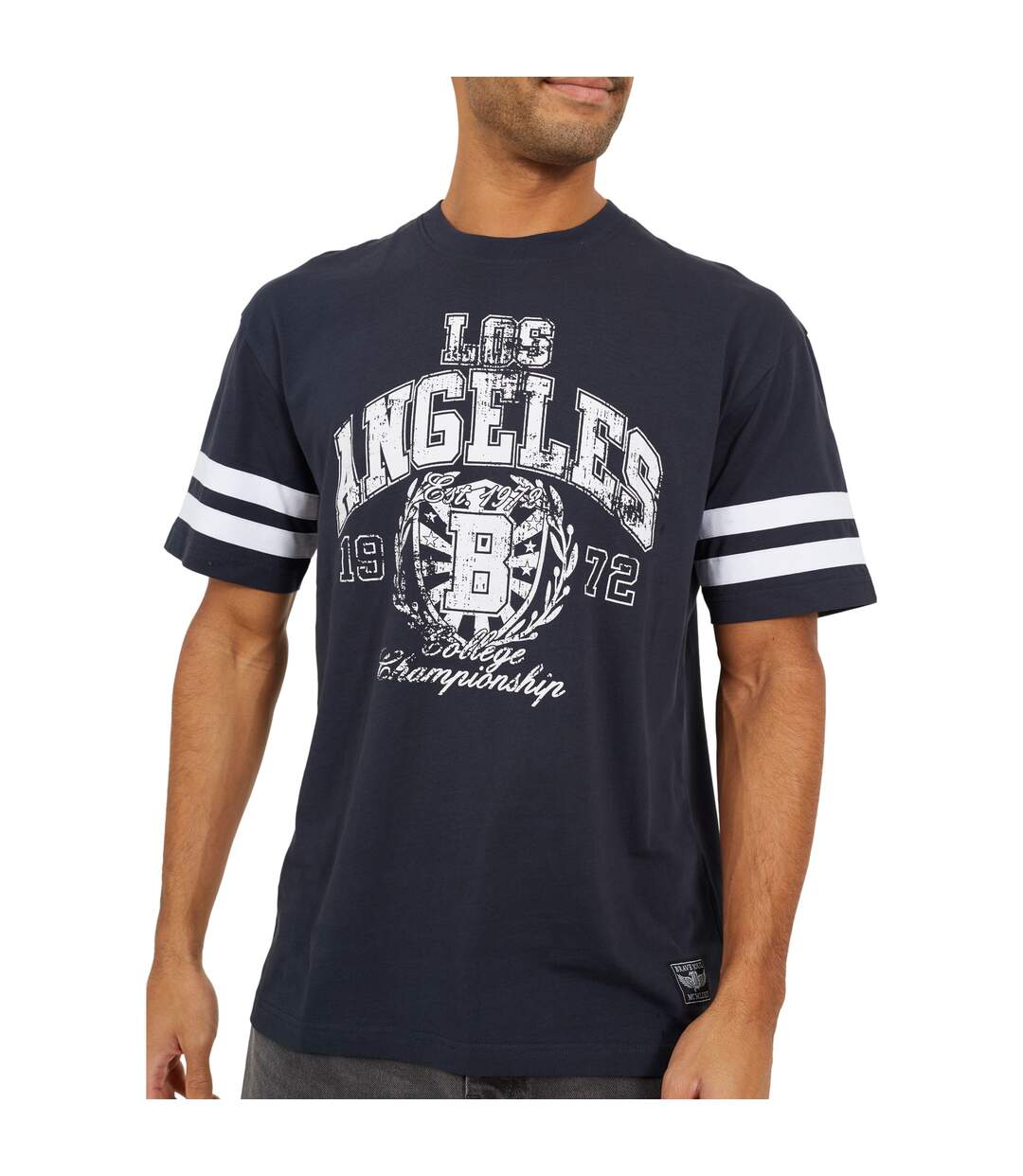 T-shirt Homme Bleu Marine Brave Soul-3