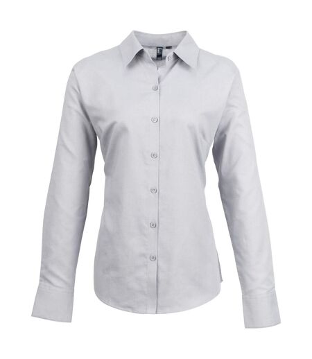 Premier Womens/Ladies Signature Oxford Long-Sleeved Shirt (Silver) - UTPC7263