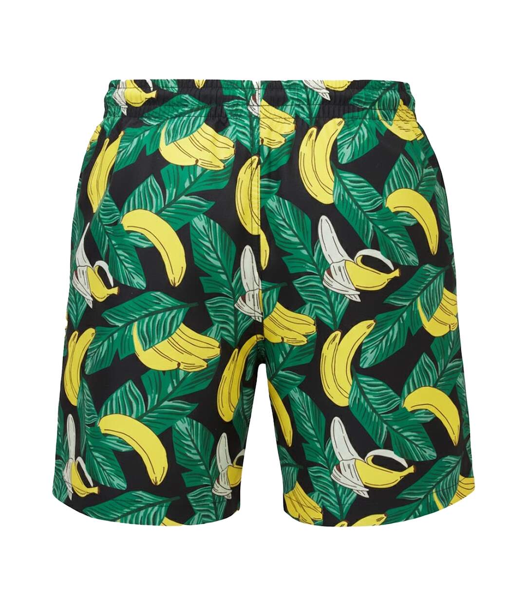 Short De Bain Motif/style Banane Homme Noir Jaune Wombat-2