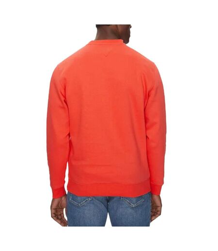 Sweat orange homme tommy hilfiger reg flag crew