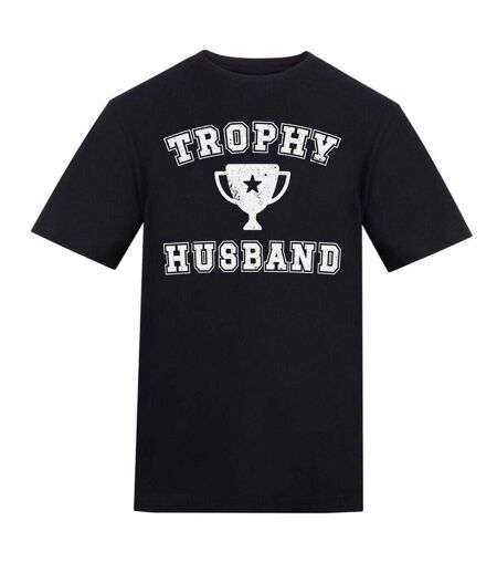 Mens Trophy Husband T-shirt Black AWD