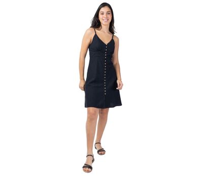 Robe courte féminine MAXINE unie noire Coton Du Monde