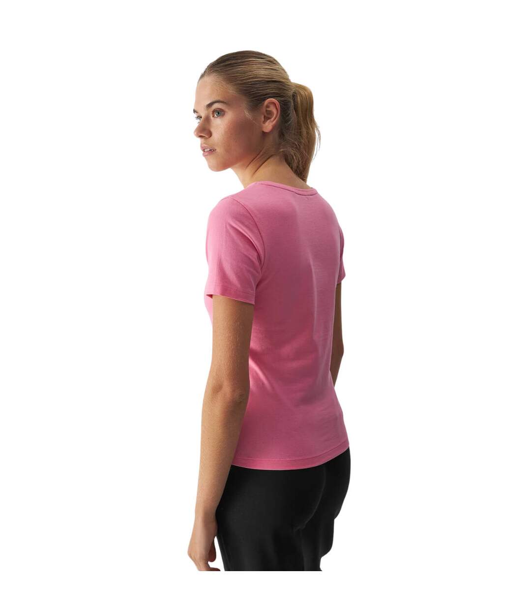 T-shirt Motif/style Logo F1649 Femme Rose 4F-3