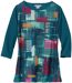 Women's Blue Patchwork Top