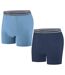 Pack of 2 Men's Stretchy Boxer Shorts - Blue Navy 