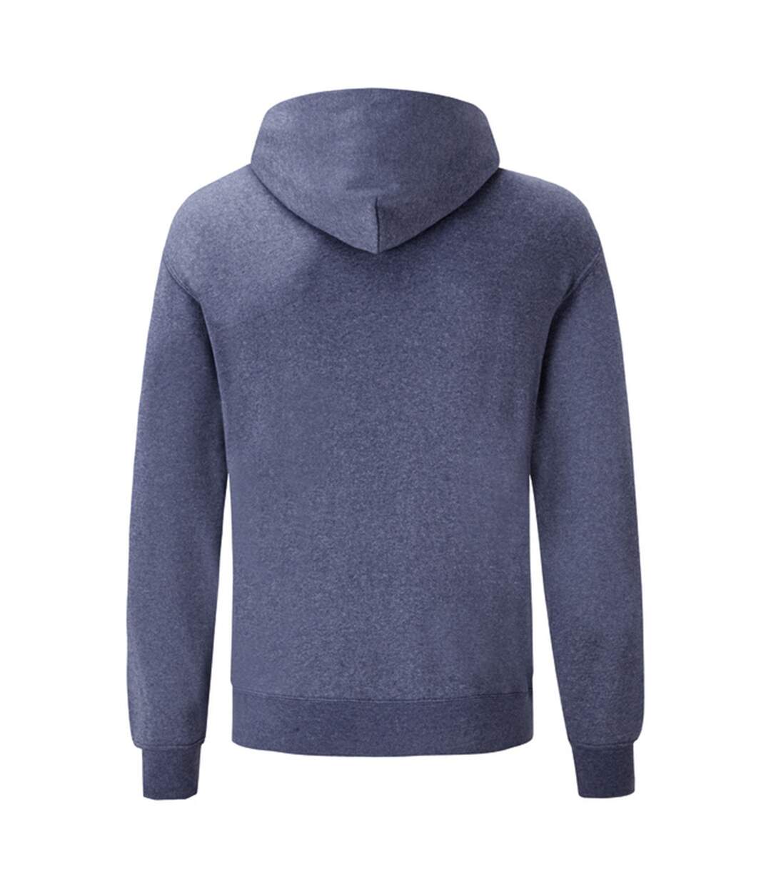 Sweat À Capuche Classic Adulte Bleu Marine Chiné Fruit Of The Loom-2