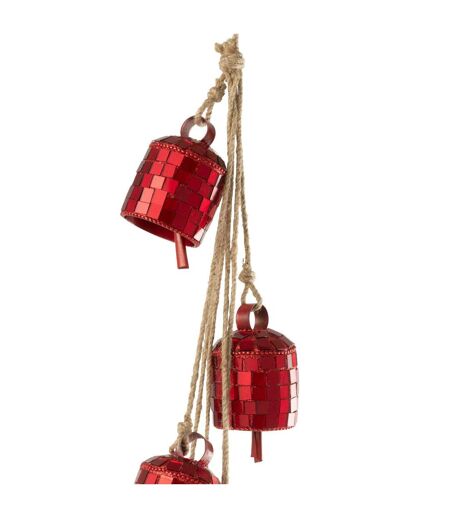 Suspension de Noël 7 Cloches 45cm Rouge