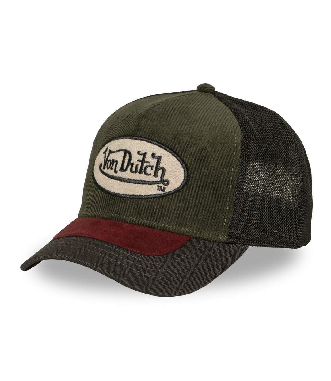 Casquette trucker filet premium avec patch et visière bimatière Shiel Vondutch-1
