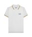 Mens Ss25 Twin Tip Polo Shirt White Black Lambretta-2