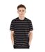 Front Row Unisex Adult Striped T-Shirt (Black/Khaki) - UTPC4776-1