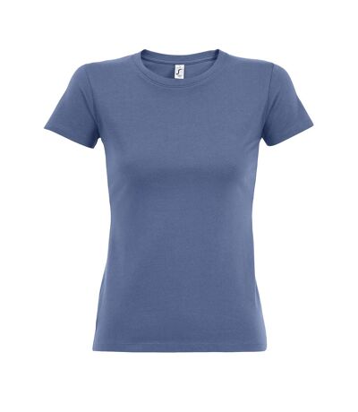 SOLS Womens/Ladies Imperial Heavy Short Sleeve T-Shirt (Blue) - UTPC291