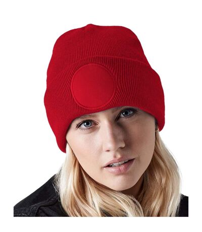 Circular Patch Beanie Classic Red Beechfield