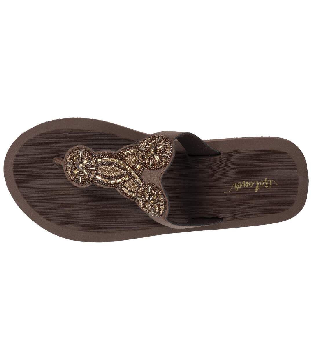Isotoner Tongs femme semelle synthétique, entre doigt confortable, légère pour un confort de marche, yoga-3
