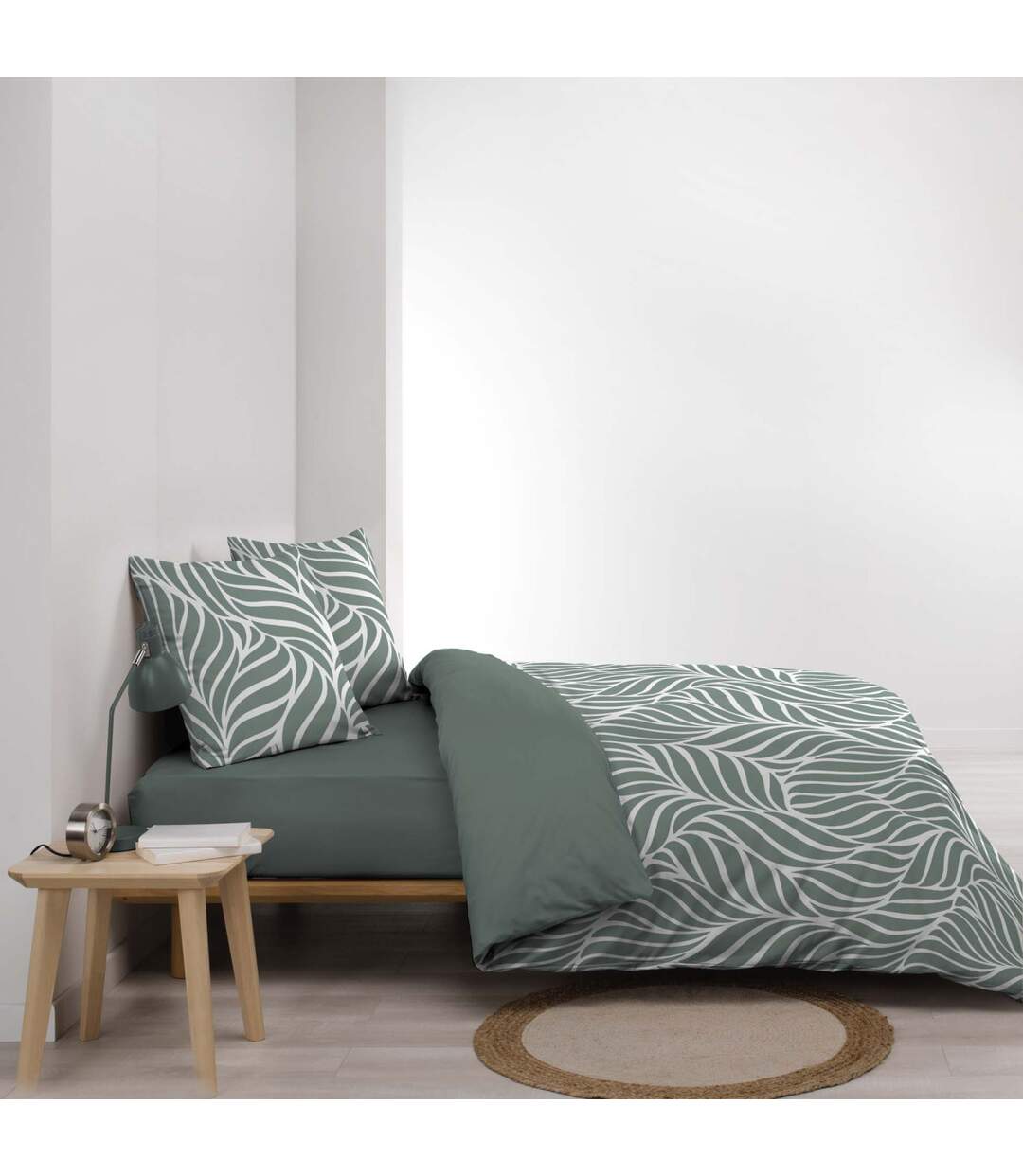 Parure de Lit 3 Pièces Morgane 240x220cm Vert Sauge-3