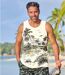 Pack of 2 Men's Landscape Vests - Ecru Green-2