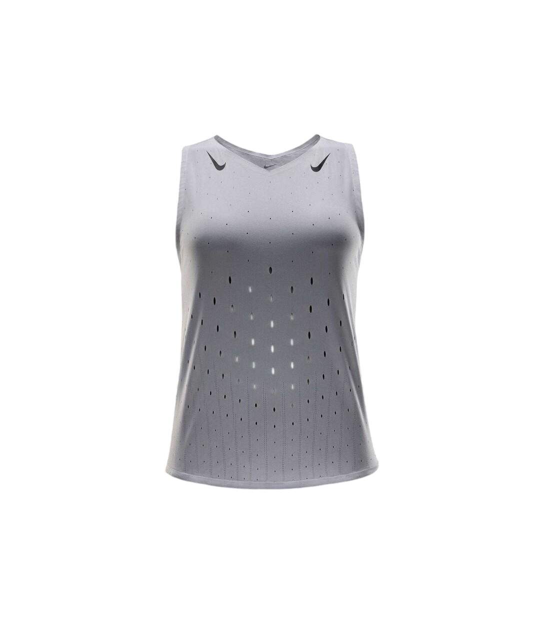 Womens/ladies Aeroswift Dri-fit Sports Top White Black Nike-1