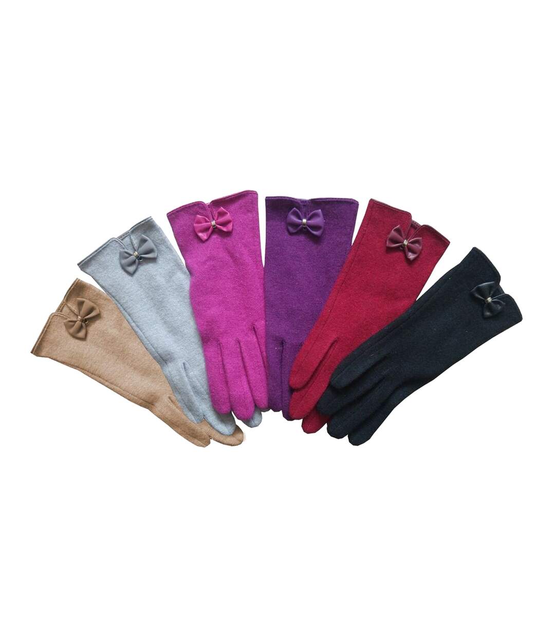 Eastern Counties - Gants en cuir et laine mélangée pour femmes (Fuchsia) - UTEL175