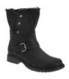 Cats Eyes Womens/Ladies Fold Down Biker Style Ankle Boots (Black) - UTDF215