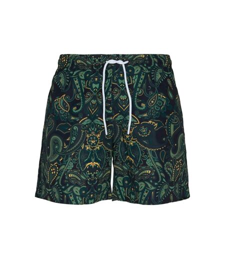 Short De Bain Motif/style Cachemire Homme Vert Noir Urban Classics