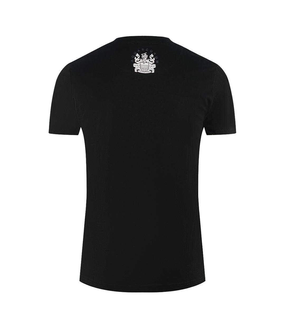 T-shirt Motif Brodé London Homme Noir Aquascutum-2