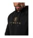 Mens Lettering Raglan Hoodie Black Gold Gym King-4