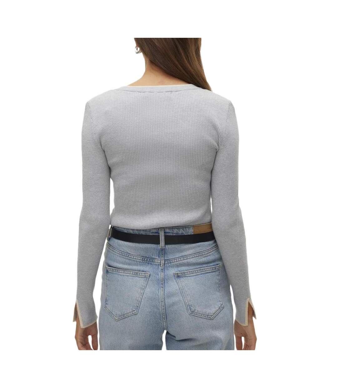 Pull gris femme vero moda joan-2
