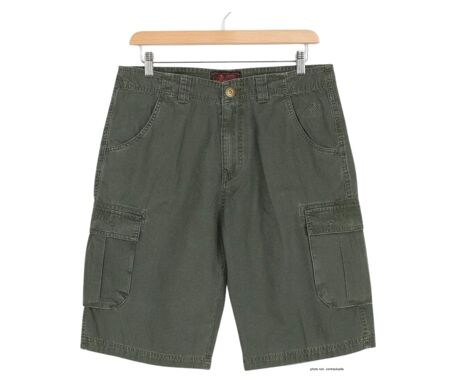 Bermuda homme WINCHESTER IDAHO1 vert olive : le short cargo multi-poches ultra-résistant