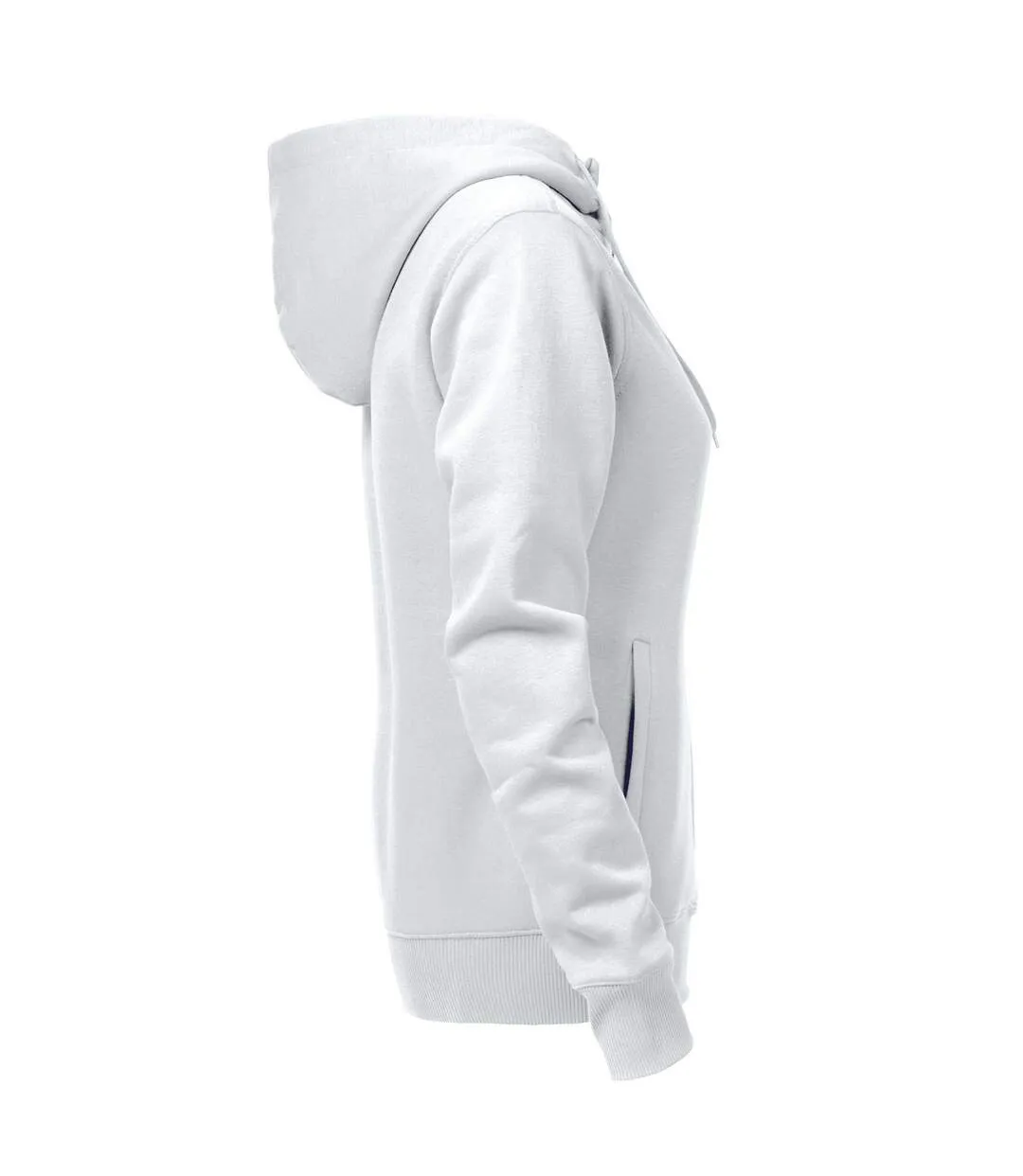 Womens/ladies Overhead Full Zip Hoodie White Printer-3