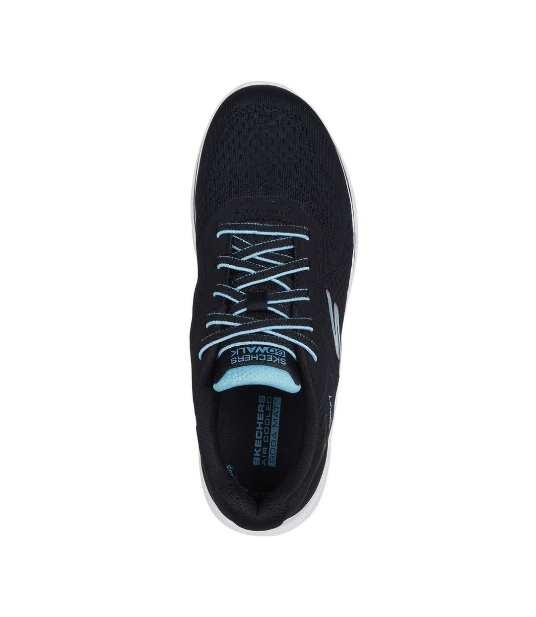 Womens/ladies go walk 7 cosmic waves trainers black/turquoise Skechers-4