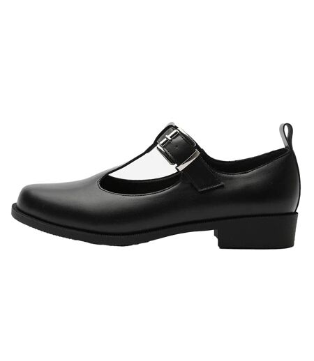 Womens/ladies Low Block Heel Mary Janes Black Where´s That From