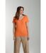Tee shirt col v manches courtes femme Maddy Corail Rose(Orange) | Gerard Pasquier-3