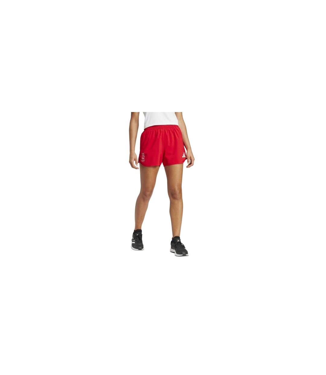 Short De Course Motif/style Pologne Femme Rouge Écarlate Adidas-1