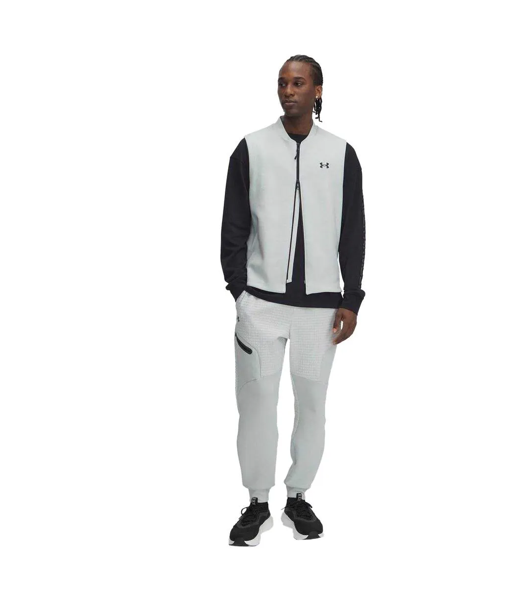 Mens Unstoppable Textured Slim Joggers Green Under Armour-4
