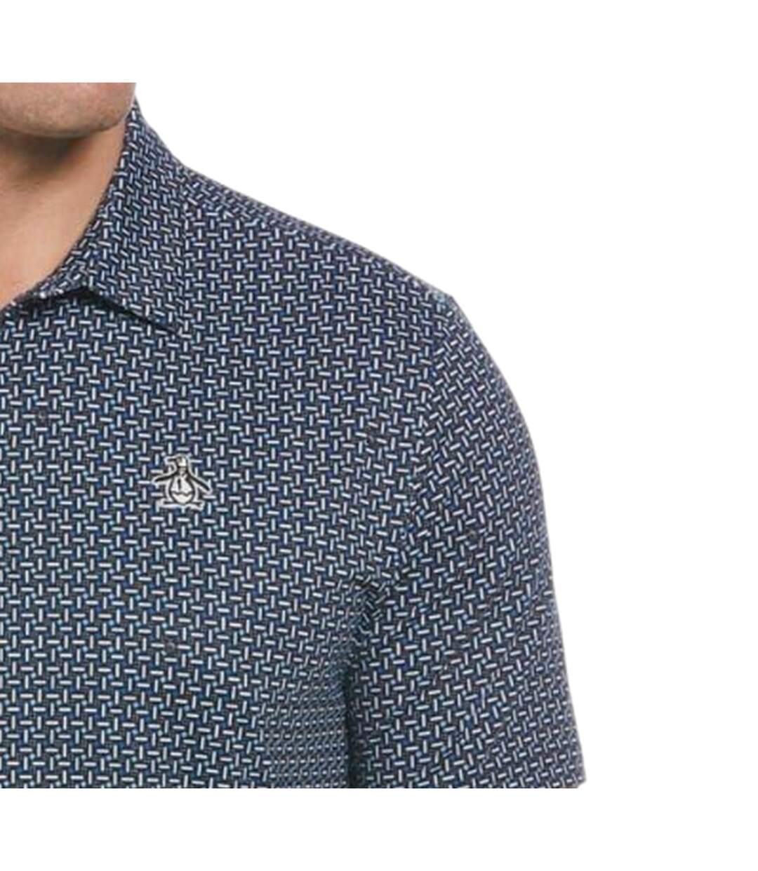 Polo Golf Motif/style Géométrique Homme Noir Original Penguin-3