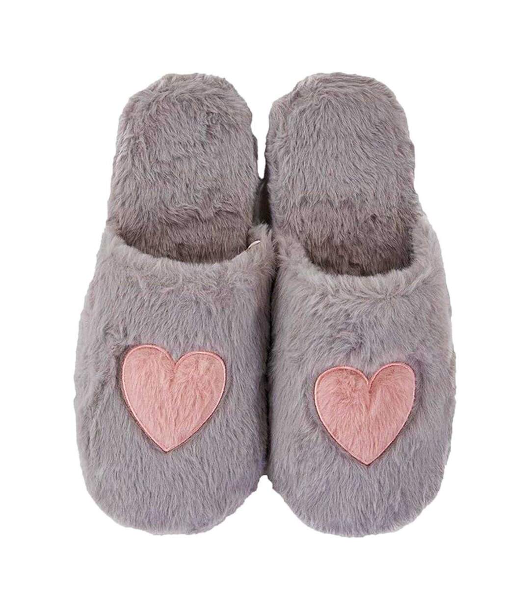 Mules Motif/style Cœur Femme Gris Rose Keanu-2