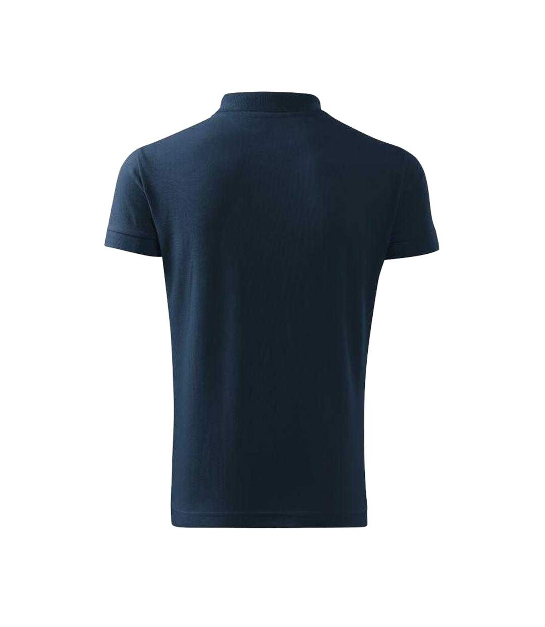 Mens Heavy Cotton Polo Shirt Navy Blue Malfini-1
