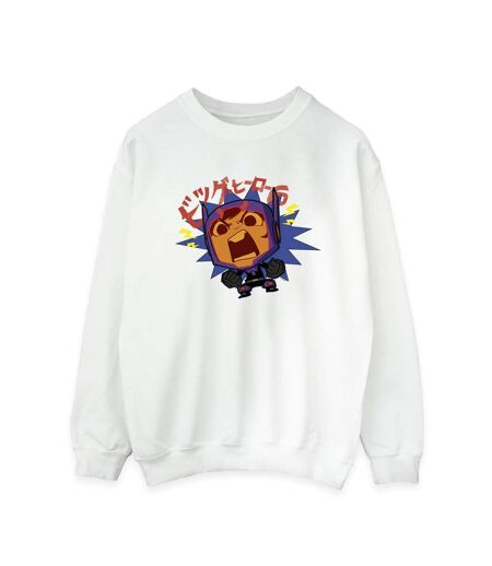 Disney Sweatshirt Big Hero 6 Baymax Hiro Angry Manga Femme/Femme (Blanc) - UTBI11724