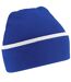Beechfield Unisex Knitted Winter Beanie Hat (Bright Royal/White) - UTRW251-1