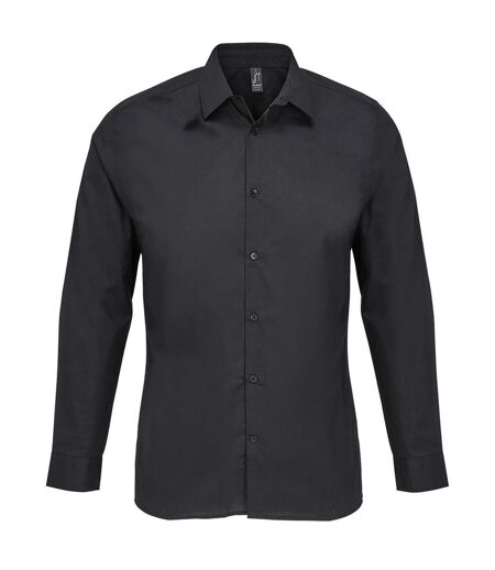 Chemise Manches Longues Bailey Adulte Noir SOLS